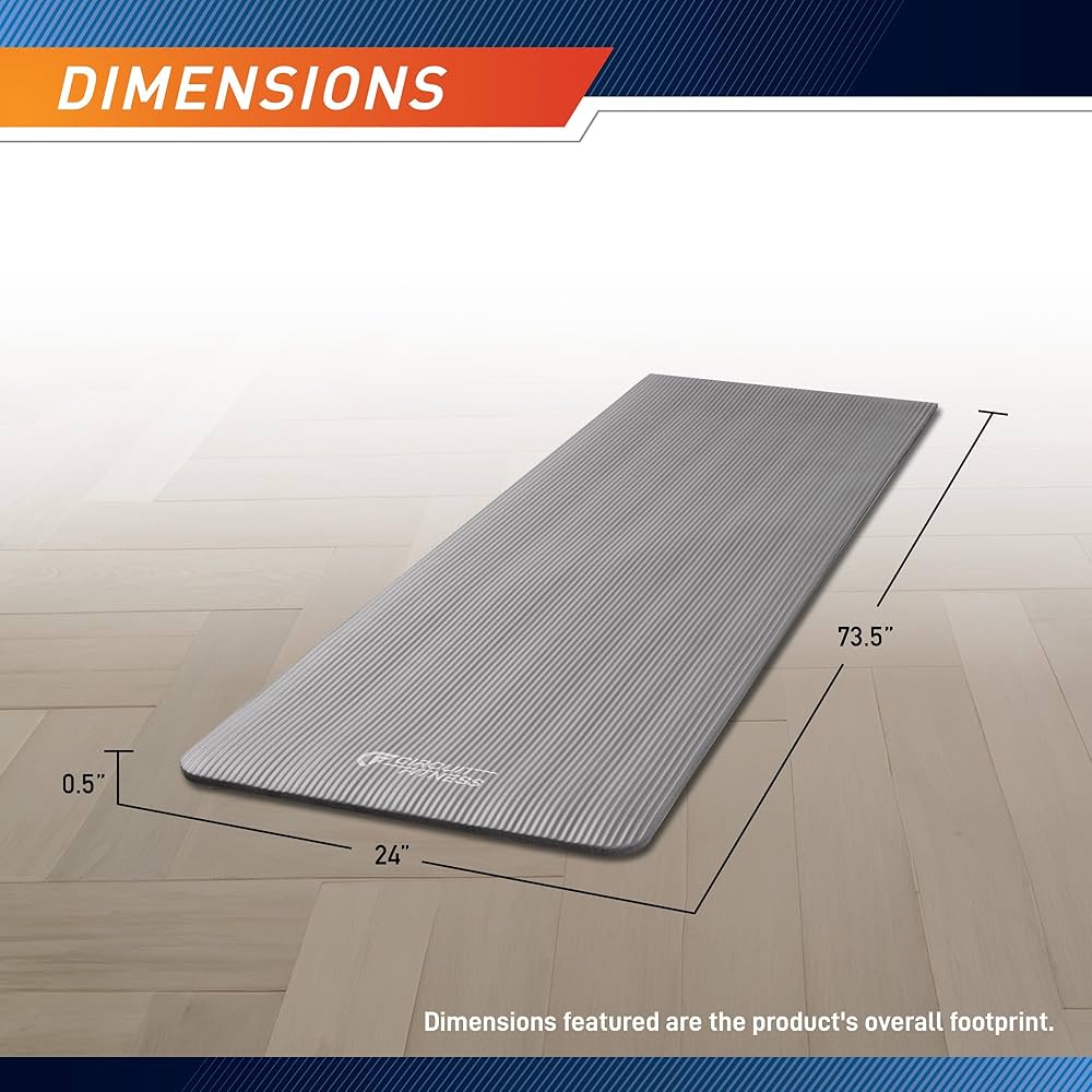 Circuit Fitness by Marcy Non-Slip Multi-Purpose Exercise Yoga Mats with Carrying Strap Multi-Thickness, Multi-Color Options