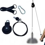 Weight Cable Pulley System Gym,Pulley Wheel 360 Degree Rotating 3.54in Silent Pulley,Pulley Hanging Strap Carabiner Hooks Hammock Straps for Gym Equipment,Ladder Lift,DIY Home Projects