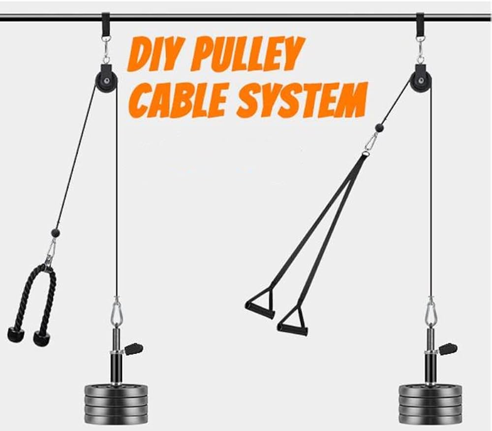 Weight Cable Pulley System Gym,Pulley Wheel 360 Degree Rotating 3.54in Silent Pulley,Pulley Hanging Strap Carabiner Hooks Hammock Straps for Gym Equipment,Ladder Lift,DIY Home Projects
