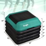 Yes4All 16″x16″ Adjustable High Step Aerobic Platform with 4 Risers, Height-Adjustable 4″-6”-8”-10”-12″ Step Aerobics Platform for Home Gym Exercise Fitness Workout