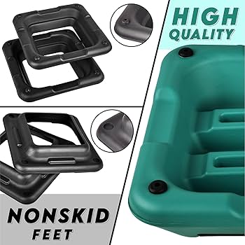 Yes4All 16″x16″ Adjustable High Step Aerobic Platform with 4 Risers, Height-Adjustable 4″-6”-8”-10”-12″ Step Aerobics Platform for Home Gym Exercise Fitness Workout