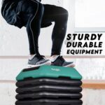 Yes4All 16″x16″ Adjustable High Step Aerobic Platform with 4 Risers, Height-Adjustable 4″-6”-8”-10”-12″ Step Aerobics Platform for Home Gym Exercise Fitness Workout