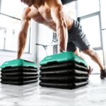 Yes4All 16″x16″ Adjustable High Step Aerobic Platform with 4 Risers, Height-Adjustable 4″-6”-8”-10”-12″ Step Aerobics Platform for Home Gym Exercise Fitness Workout