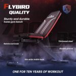 FLYBIRD Foldable Weight Bench with Resistance Bands, 8 Backrests Fast Adjustable FID for Home Gym Full Body Workout, Easy to Storage for Small Apartment
