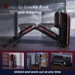 FLYBIRD Foldable Weight Bench with Resistance Bands, 8 Backrests Fast Adjustable FID for Home Gym Full Body Workout, Easy to Storage for Small Apartment