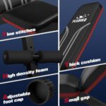 FLYBIRD Foldable Weight Bench with Resistance Bands, 8 Backrests Fast Adjustable FID for Home Gym Full Body Workout, Easy to Storage for Small Apartment