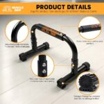 Push Up Bars Parallettes, 10” Heavy-Duty Steel Dip Bars with Non-Slip Foam Handles, Calisthenics Equipment for Handstands, L-Sit & Dips, Home Gym Workout Set with Jump Rope