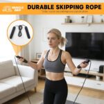 Push Up Bars Parallettes, 10” Heavy-Duty Steel Dip Bars with Non-Slip Foam Handles, Calisthenics Equipment for Handstands, L-Sit & Dips, Home Gym Workout Set with Jump Rope