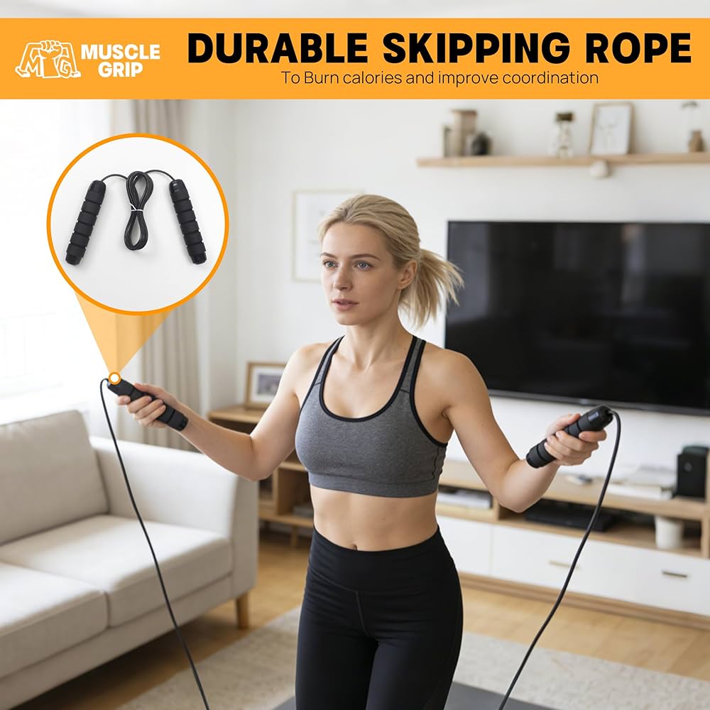 Push Up Bars Parallettes, 10” Heavy-Duty Steel Dip Bars with Non-Slip Foam Handles, Calisthenics Equipment for Handstands, L-Sit & Dips, Home Gym Workout Set with Jump Rope