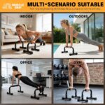 Push Up Bars Parallettes, 10” Heavy-Duty Steel Dip Bars with Non-Slip Foam Handles, Calisthenics Equipment for Handstands, L-Sit & Dips, Home Gym Workout Set with Jump Rope