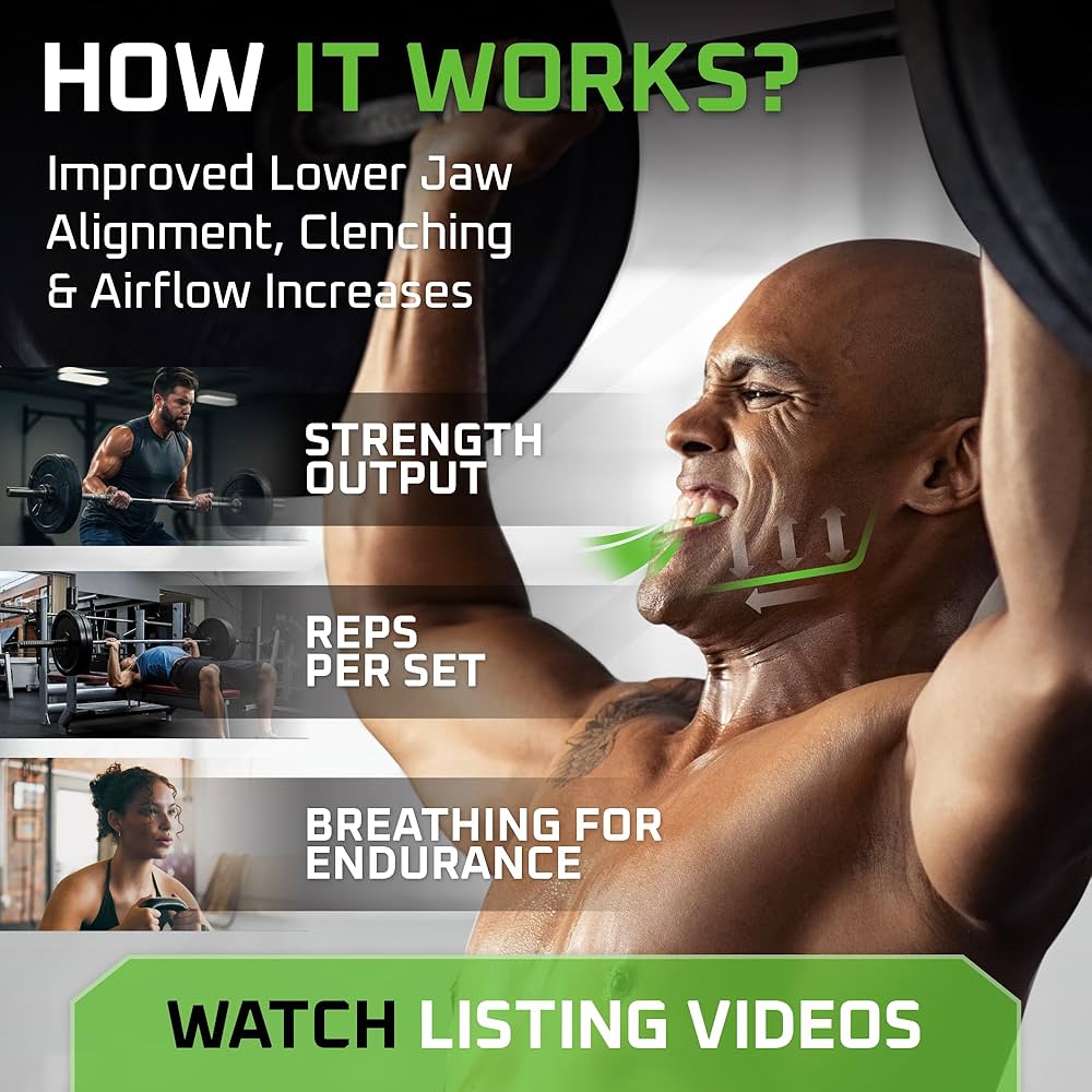 New Age Performance 6DS Weightlifting Mouthpiece, Increase Strength & Reps for Lifting, Powerlifting, Strongmen, Bodybuilding, Calisthenics, Workout Accessory, Fitness Gear (Black