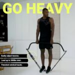 EVO Bow – All in One Portable Home Gym System with Ultra Weighted Push Up Board | Compact Strength Training and Exercise Equipment for Travel, Notched Resistance Bands for Full Body Training | 300lbs