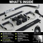 EVO Bow – All in One Portable Home Gym System with Ultra Weighted Push Up Board | Compact Strength Training and Exercise Equipment for Travel, Notched Resistance Bands for Full Body Training | 300lbs