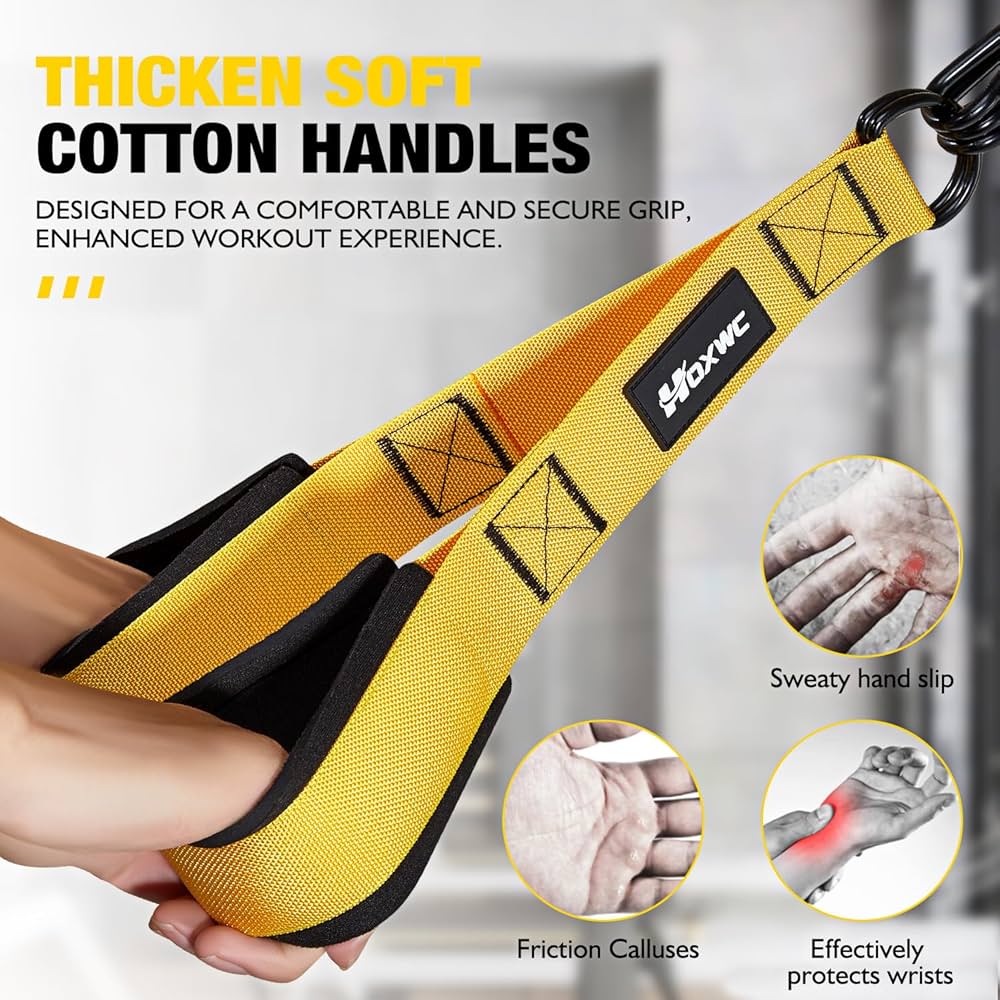 Resistance Bands with Handles, Exercise Bands with Door Anchor for Working Out, Home Gym Workout Equipment for Push Downs, Tricep, Biceps, Arms, Back, Chest, Abs, Shoulder Training