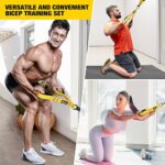 Resistance Bands with Handles, Exercise Bands with Door Anchor for Working Out, Home Gym Workout Equipment for Push Downs, Tricep, Biceps, Arms, Back, Chest, Abs, Shoulder Training