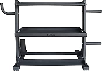 Lifeline Fitness Home Gym 3-Shelf Dumbbell and Kettlebell Storage Rack with Rope and Band Hook – Holds up to 440 LBS – Robust Gym Equipment Storage Solution