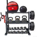 Lifeline Fitness Home Gym 3-Shelf Dumbbell and Kettlebell Storage Rack with Rope and Band Hook – Holds up to 440 LBS – Robust Gym Equipment Storage Solution