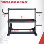 Lifeline Fitness Home Gym 3-Shelf Dumbbell and Kettlebell Storage Rack with Rope and Band Hook – Holds up to 440 LBS – Robust Gym Equipment Storage Solution