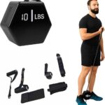 In Motion FLEX Smart Home Gym Fitness Resistance Band | Portable Electronic Cable Machine Adjustable Resistance 5–66LB | Door Anchor, USB Rechargeable Pocket Gym for Full Body Workout & Travel Fitness