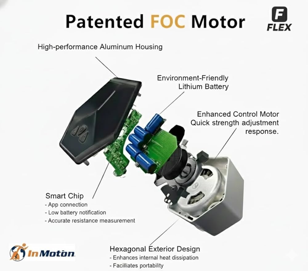 In Motion FLEX Smart Home Gym Fitness Resistance Band | Portable Electronic Cable Machine Adjustable Resistance 5–66LB | Door Anchor, USB Rechargeable Pocket Gym for Full Body Workout & Travel Fitness