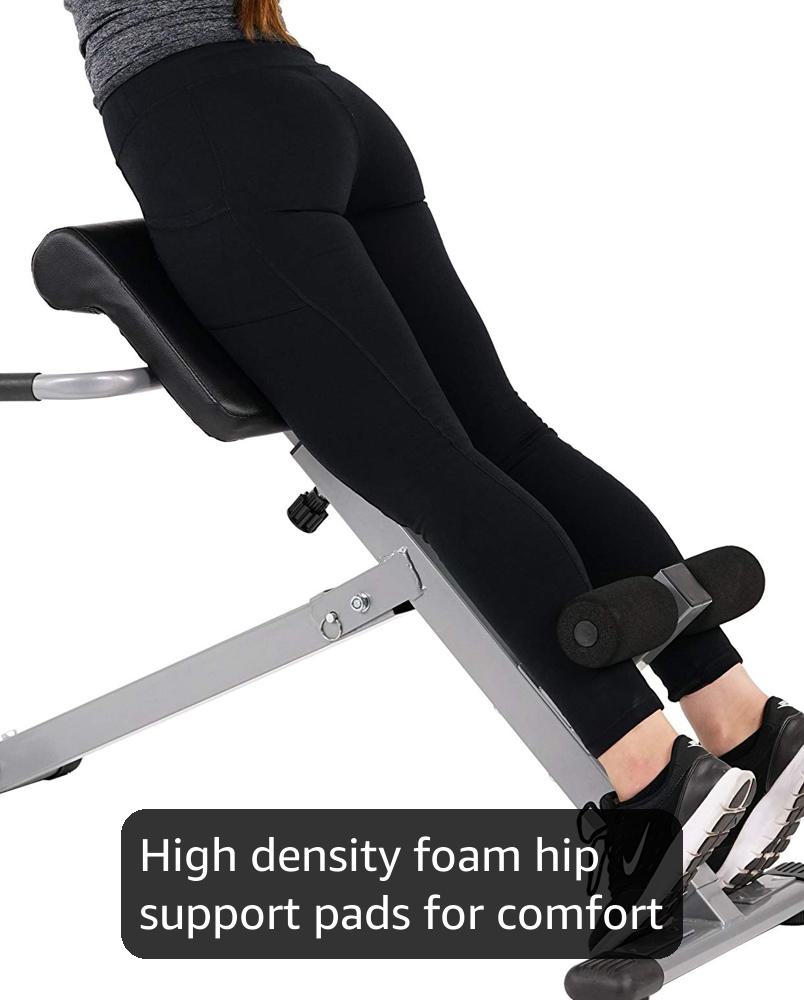 Sunny Health & Fitness Foldable Hyperextension Roman Chair w/Back Extension, Home Gym Sit Up Bench for Glute & Ab Workouts, Optional Adjustment Incline & Multi-Function Heavy-Duty Exercise Equipment