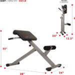 Sunny Health & Fitness Foldable Hyperextension Roman Chair w/Back Extension, Home Gym Sit Up Bench for Glute & Ab Workouts, Optional Adjustment Incline & Multi-Function Heavy-Duty Exercise Equipment