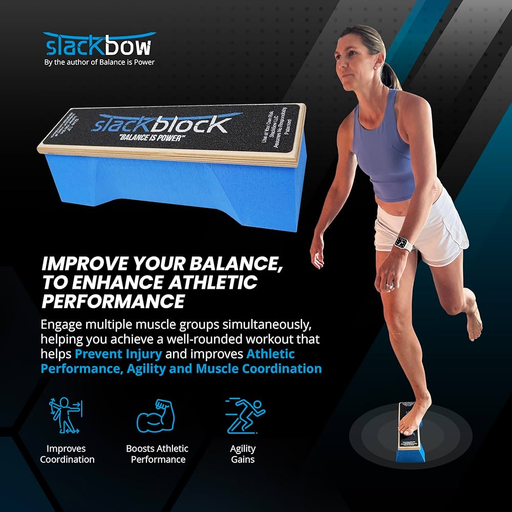 SlackBow SlackBlock Athletic Balance Trainer – Improve Balance, Stability, and Athletic Performance – Condition Your Body and Prevent Injury – Compact and Portable