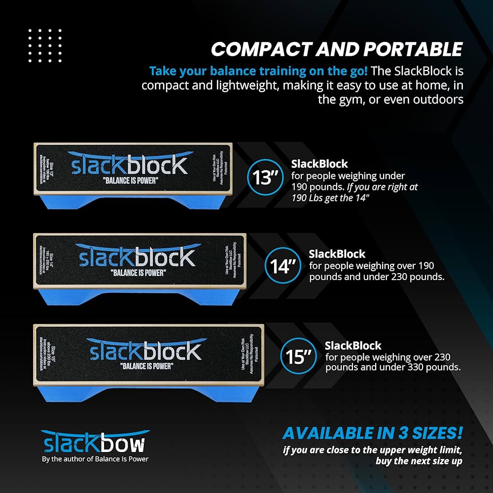SlackBow SlackBlock Athletic Balance Trainer – Improve Balance, Stability, and Athletic Performance – Condition Your Body and Prevent Injury – Compact and Portable