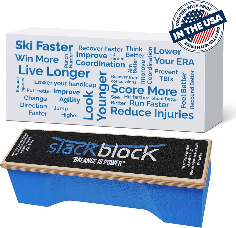 SlackBow SlackBlock Athletic Balance Trainer – Improve Balance, Stability, and Athletic Performance – Condition Your Body and Prevent Injury – Compact and Portable