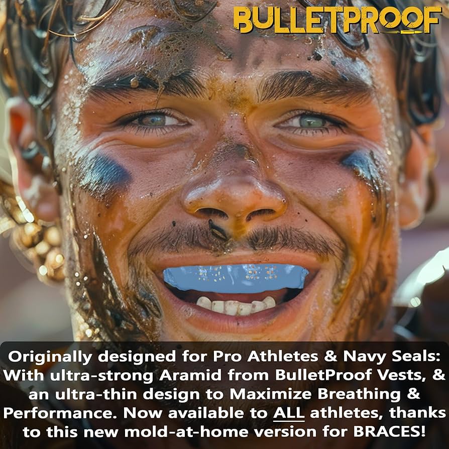 Bulletproof: World’s Thinnest Most Breathable Mouthguard is 3X Stronger! BJJ Lacrosse Football Basketball MMA Wrestling Hockey Rugby Boxing Men Sports Mouth Guard Grinding Teeth Adult Youth Braces