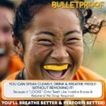 Bulletproof: World’s Thinnest Most Breathable Mouthguard is 3X Stronger! BJJ Lacrosse Football Basketball MMA Wrestling Hockey Rugby Boxing Men Sports Mouth Guard Grinding Teeth Adult Youth Braces