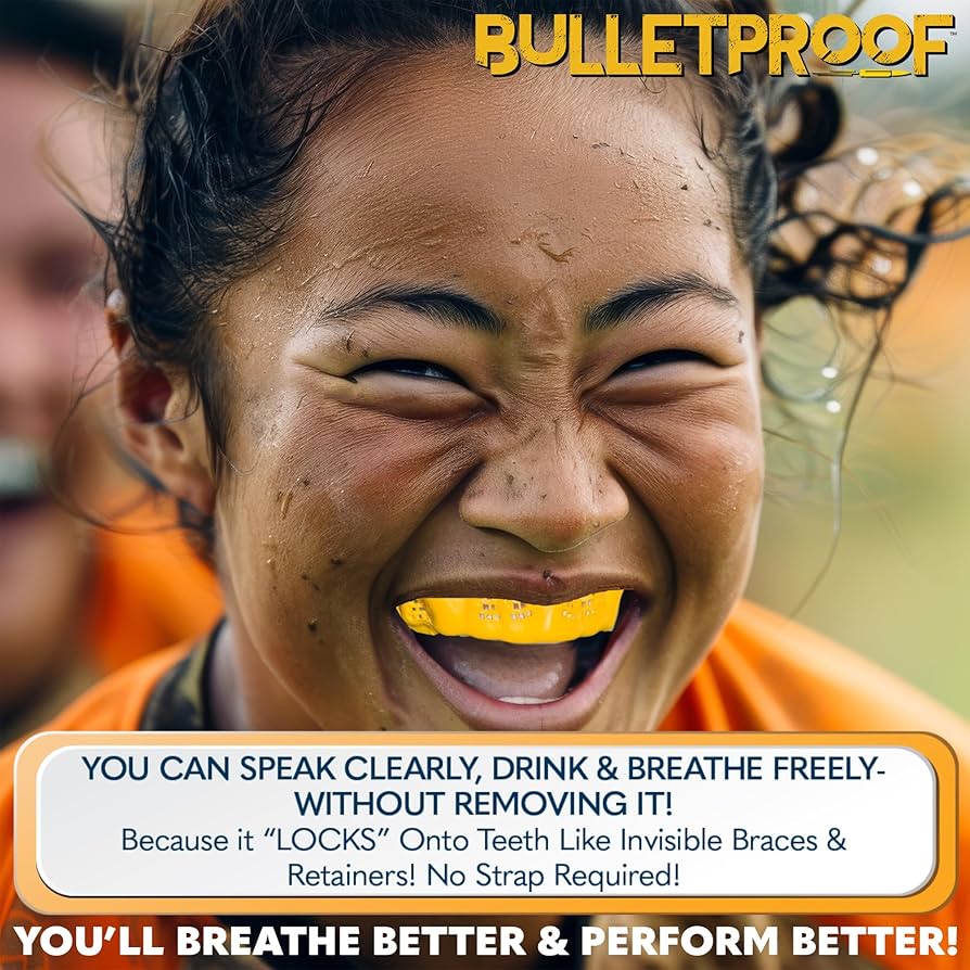 Bulletproof: World’s Thinnest Most Breathable Mouthguard is 3X Stronger! BJJ Lacrosse Football Basketball MMA Wrestling Hockey Rugby Boxing Men Sports Mouth Guard Grinding Teeth Adult Youth Braces