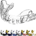 OPRO Instant Custom-Fit Mouth Guard, Dentist-Level Comfort, Protection & Fit – Moldable Mouthguard for Football, Boxing, Rugby, MMA, BJJ, UFC Mouth Piece- Includes Mouth Guard Case (Clear, Adult)