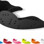 SISU Aero Medium Mouthguard, Charcoal Black – 30% Stronger Protection for Lacrosse, Football, Hockey, Roller Derby, Team Sports – Remoldable Up to 20 Times – Ultra Slim – Works for Braces – Non Toxic