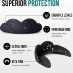 SISU Aero Medium Mouthguard, Charcoal Black – 30% Stronger Protection for Lacrosse, Football, Hockey, Roller Derby, Team Sports – Remoldable Up to 20 Times – Ultra Slim – Works for Braces – Non Toxic
