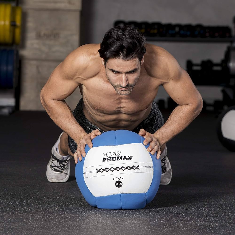 Champion Sports Rhino Slam Ball, 4-30 lb. Non-Slip Grip, Weightlifting, Crossfit, Home Gym, Fitness, 14″ Diameter Balls, Optional Storage Rack/Tree Sold Separately