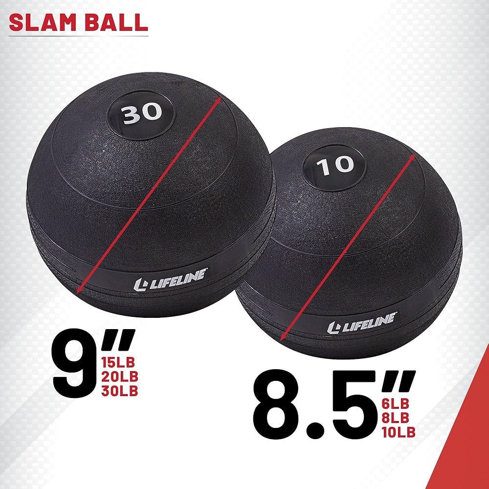 Lifeline Fitness Weighted Slam Ball – Easy to Grip Slam Ball for Home Gym and HIIT Workouts