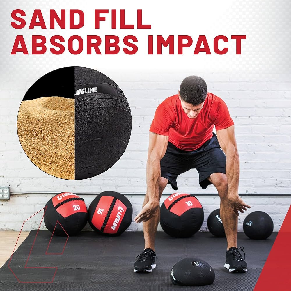 Lifeline Fitness Weighted Slam Ball – Easy to Grip Slam Ball for Home Gym and HIIT Workouts