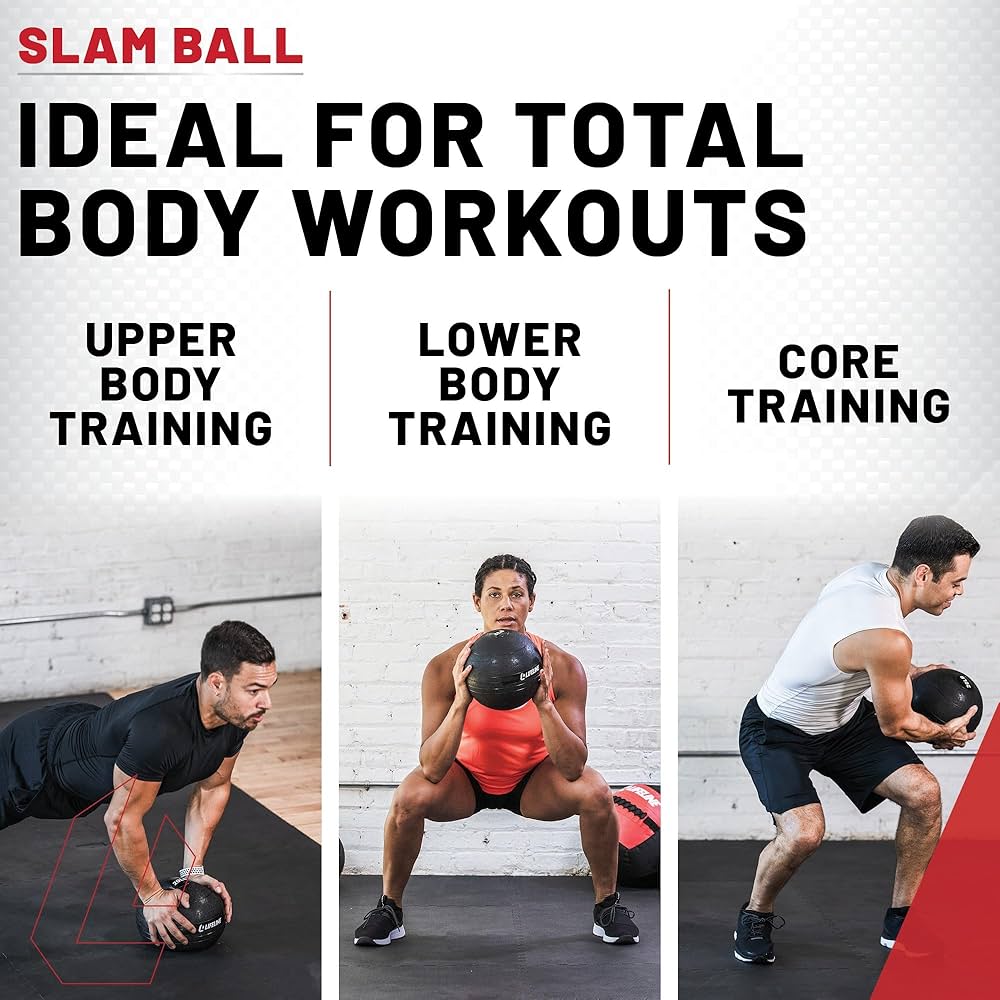 Lifeline Fitness Weighted Slam Ball – Easy to Grip Slam Ball for Home Gym and HIIT Workouts