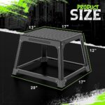 GanFindX Metal Plyometric Jumping Box 12 Inch with 17 * 13 Inch Surface Steel Plyo Box Home Gym Jump Trainer for Fitness Exercise Agility Stamina Conditioning Strength Training