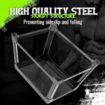 GanFindX Metal Plyometric Jumping Box 12 Inch with 17 * 13 Inch Surface Steel Plyo Box Home Gym Jump Trainer for Fitness Exercise Agility Stamina Conditioning Strength Training