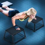 GanFindX Metal Plyometric Jumping Box 12 Inch with 17 * 13 Inch Surface Steel Plyo Box Home Gym Jump Trainer for Fitness Exercise Agility Stamina Conditioning Strength Training