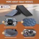 Squat Wedge with Step-by-Step Guide: 15-Degree Non-Slip Blocks for Deep Squats Lower Body Exercises – Improve Strength Ankle & Knees Mobility for Fitness Enthusiasts Athletes