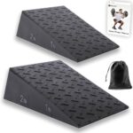Squat Wedge with Step-by-Step Guide: 15-Degree Non-Slip Blocks for Deep Squats Lower Body Exercises – Improve Strength Ankle & Knees Mobility for Fitness Enthusiasts Athletes