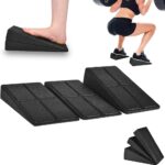 Slant Board Squat Wedge for Calf Stretching，3 Pcs 12″ x 6.3″ Foot Stretcher Balance Board for Plantar Fasciitis, Adjustable Foam Slant Board Wedge Great for Exercises