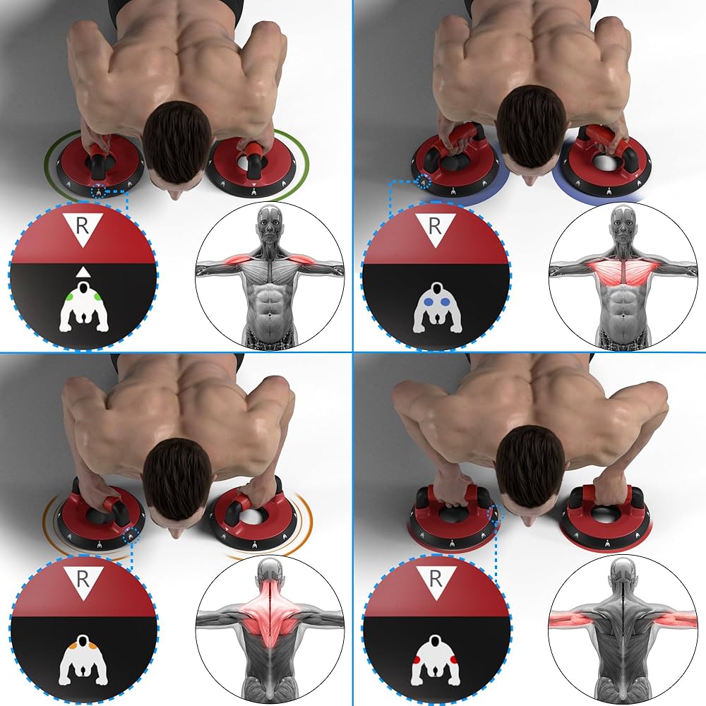 READAEER Push Up Bars, Rotating Handle Design with Bearings for Smooth, Effortless for a Wider Range of Motion, Handle Rotation, Wide Grips with Non-Slip Rubber Pads for Comfort Exercise