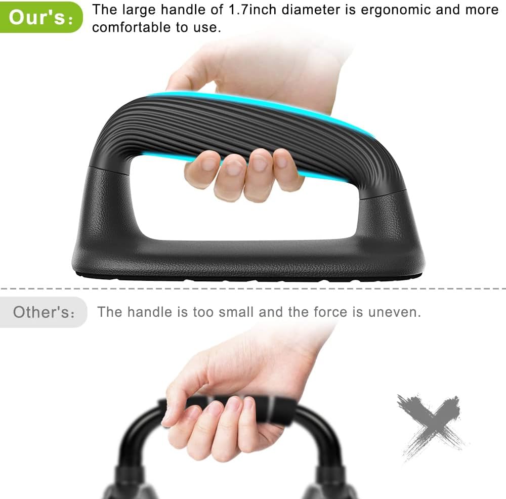 Kipika Push Up Bars, Pushup Stands, Anti-Slip Soft Plastic Push Up Handles, Bottom Anti-Slip Pad, Strength Training Equipment, Perfect for Floor Workout Exercise