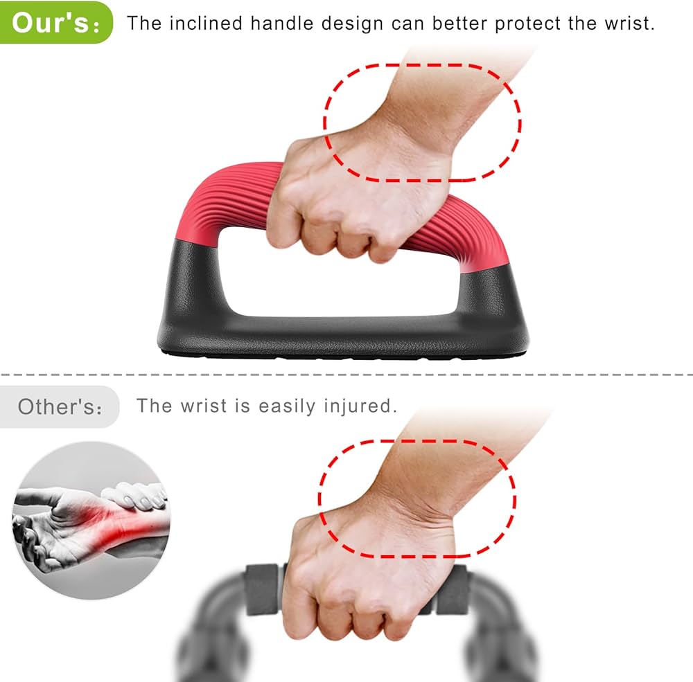 Kipika Push Up Bars, Pushup Stands, Anti-Slip Soft Plastic Push Up Handles, Bottom Anti-Slip Pad, Strength Training Equipment, Perfect for Floor Workout Exercise