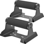 SELEWARE Wood push up bars Parallettes bars Anti-slip Handstand Bars for Calisthenics, Fitness, Floor workouts Solid Wood with Sturdy Metal Bracket, Support 600 lbs