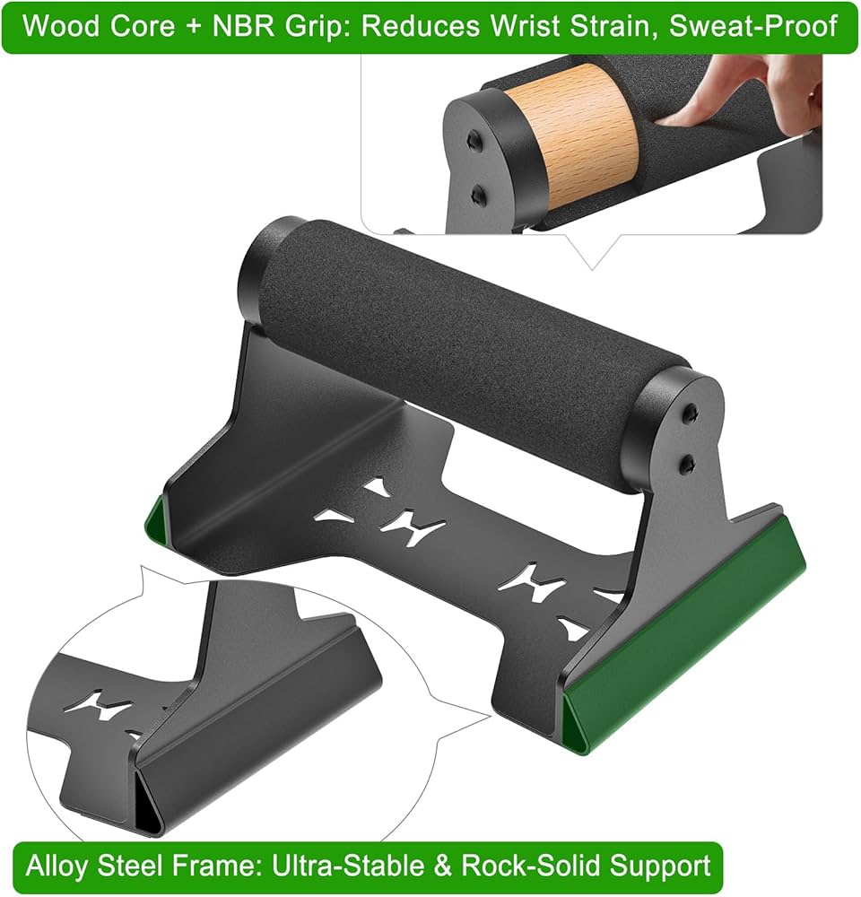 SELEWARE Wood push up bars Parallettes bars Anti-slip Handstand Bars for Calisthenics, Fitness, Floor workouts Solid Wood with Sturdy Metal Bracket, Support 600 lbs